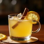 Білий глінтвейн з лимоном (White Lemon Mulled Wine) із білого вина, лимона, меду і кориці в термостійкому келиху
