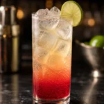 Original Tequila Sunrise 1930-х — текіла, лайм, гренадин і crème de cassis із содовою у келиху хайбол