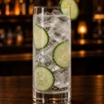 Коктейль Джин-тонік з огірком (Cucumber Gin & Tonic) у хайболі з льодом і скибочками огірка