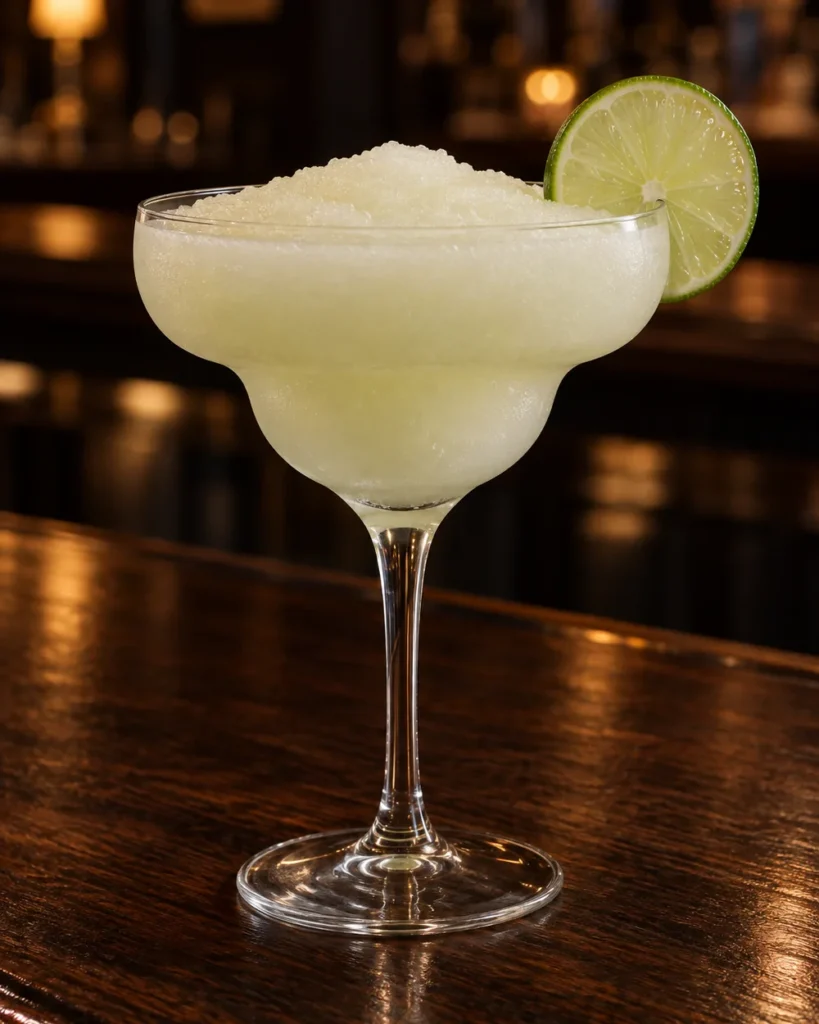 Коктейль Фрозен Маргарита (Frozen Margarita) у келиху для маргарити з кружальцем лайма на краю