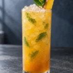 Коктейль Мохіто манго-маракуйя (Mango Passion Fruit Mojito) у хайболі з дробленим льодом, мʼятою і скибкою манго