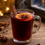 Коктейль Безалкогольний глінтвейн (Non-Alcoholic Mulled Wine) на виноградному соку з апельсином, бадьяном і корицею в скляному кухлі